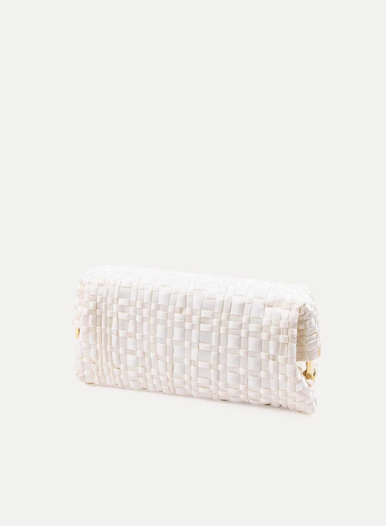 Maria la Rosa Salvador Bag Baguette Clutch Yellow gewebt