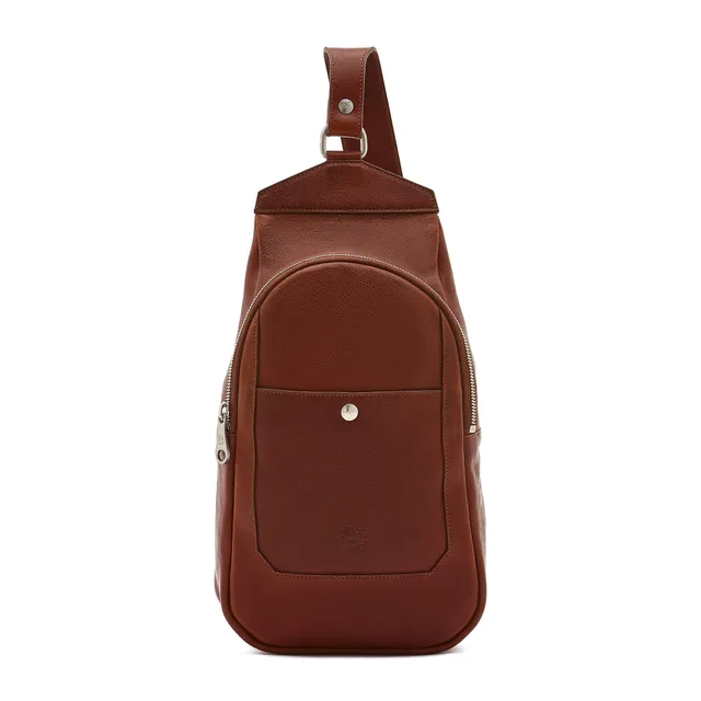 Il Bisonte Cosimo Sling-Rucksack Sepia Vintage-Rindsleder