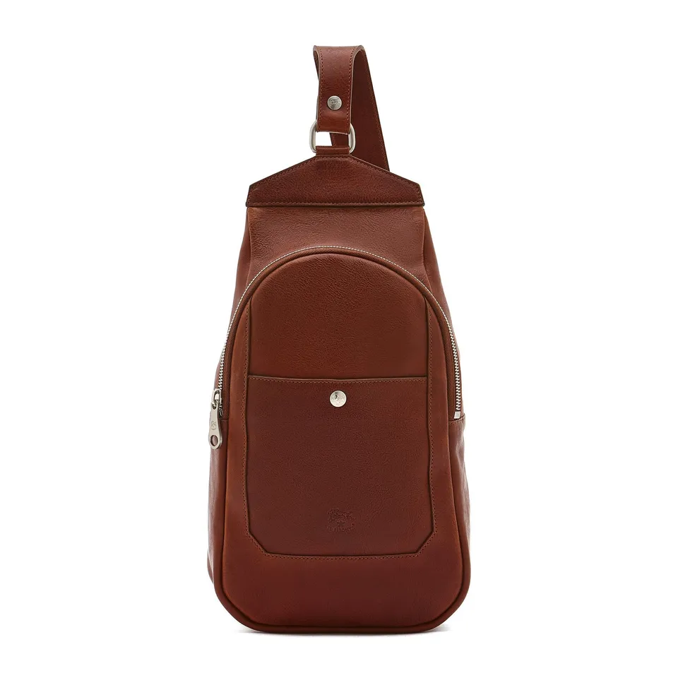 Il Bisonte Cosimo Sling-Rucksack Sepia Vintage-Rindsleder