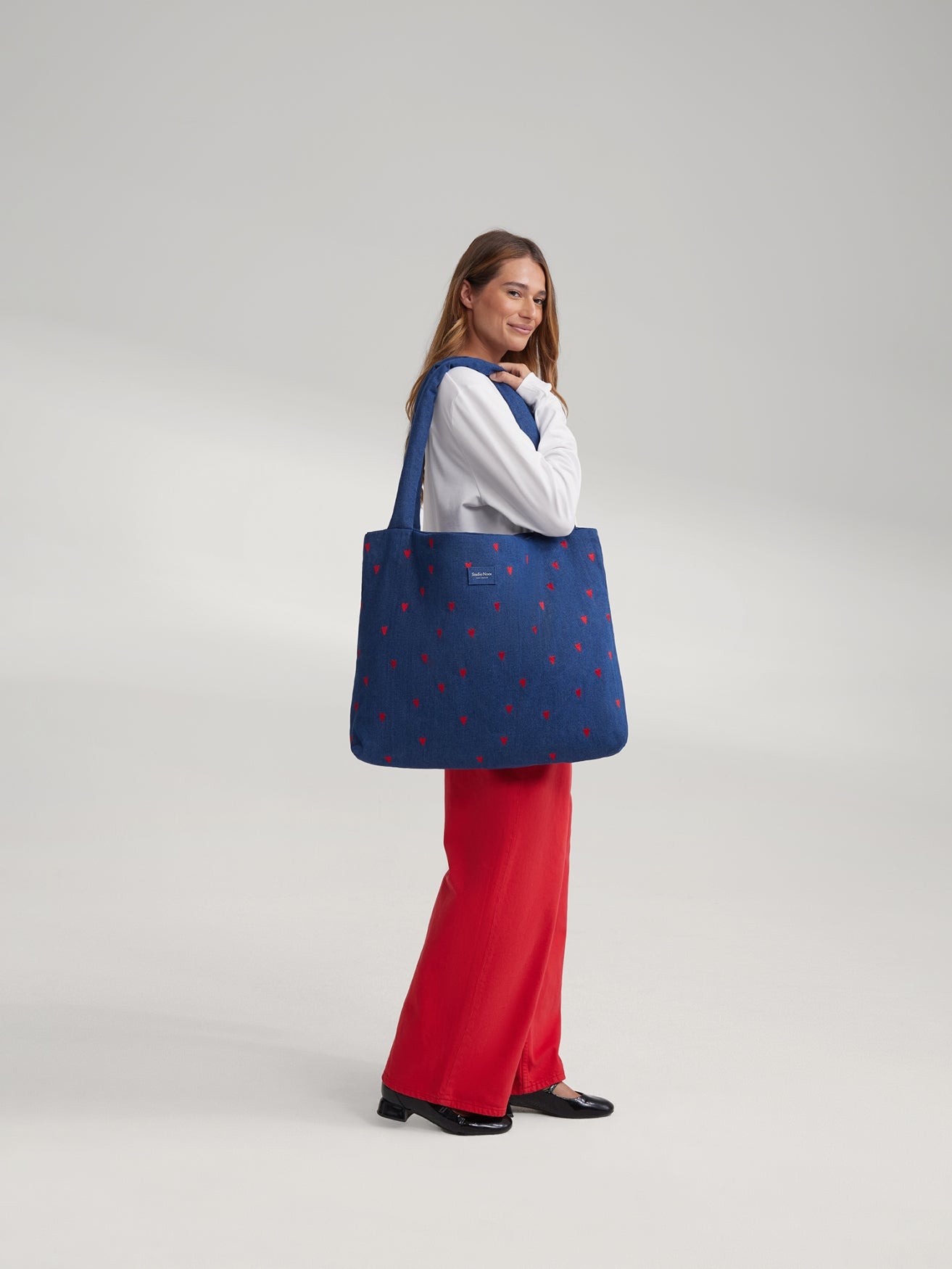 Studio Noos Denim Mom Bag Wickeltasche Dunkelblau