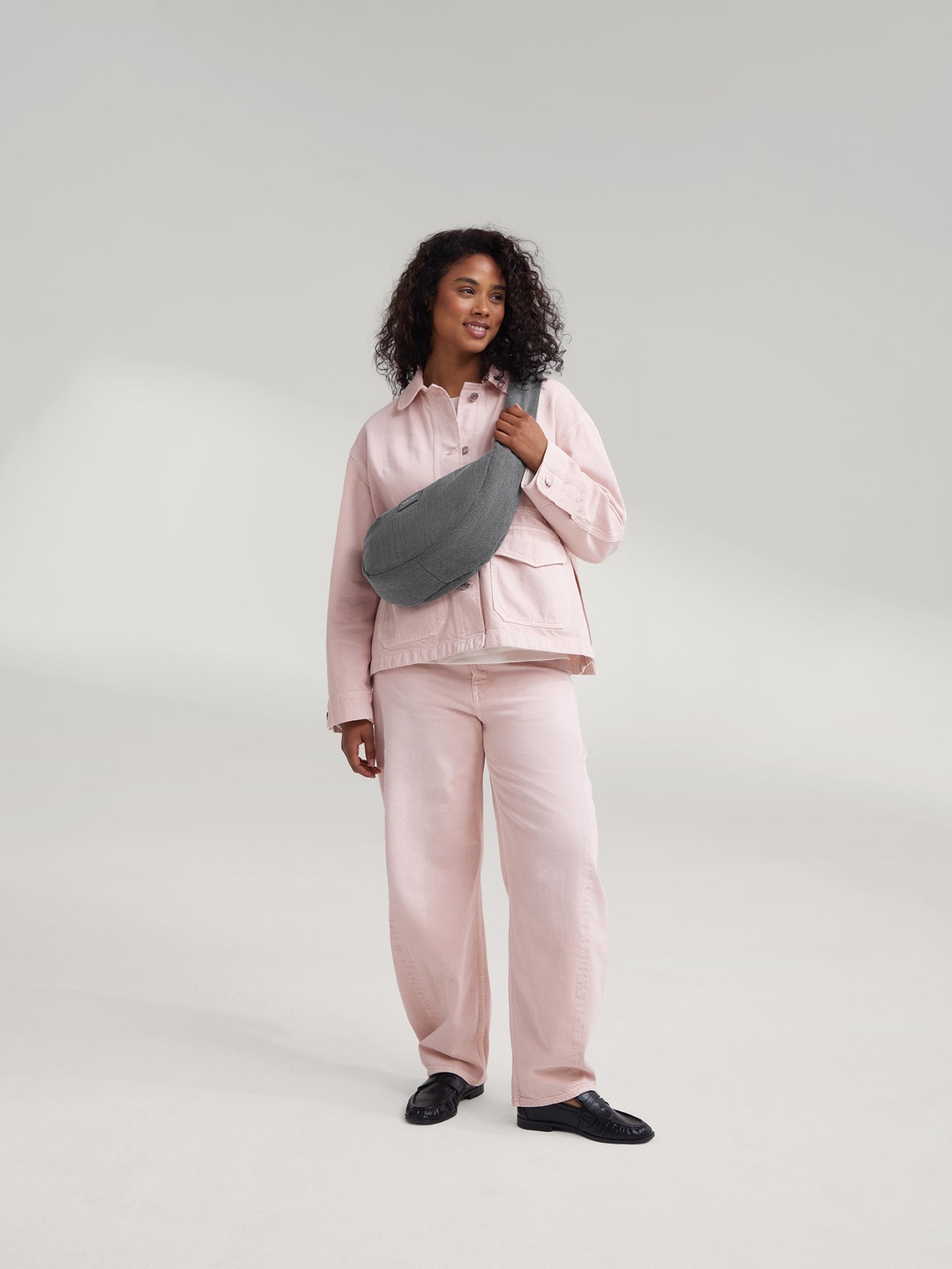 Studio Noos Denim Mini Crossbody Umhängetasche Grau Denim