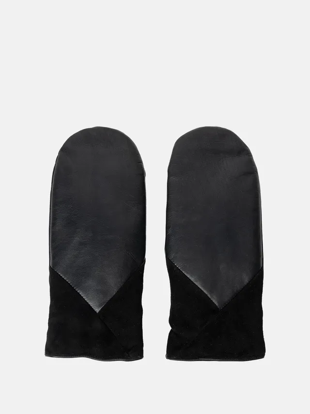 RE:DESIGNED Karma Mitten Fäustlinge Schwarz Leder