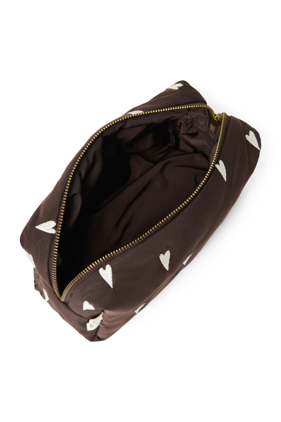 Studio Noos Puffy Pouch 1105 Täschchen Brown Hearts gepolstert