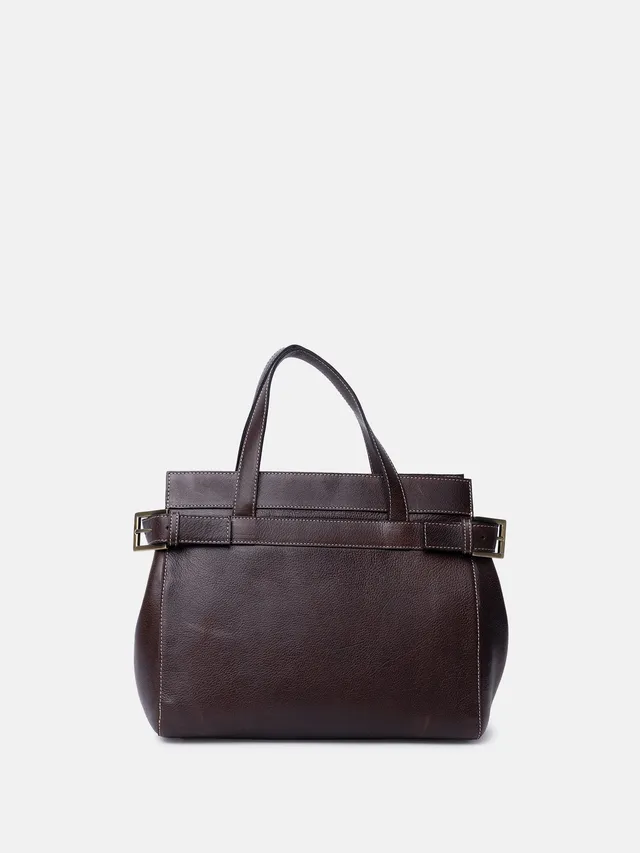 RE:DESIGNED Siri Small Handtasche Dunkelbraun Vollleder