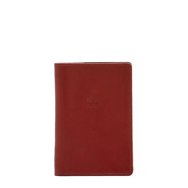 Il Bisonte Reisepasshülle Vollleder rot