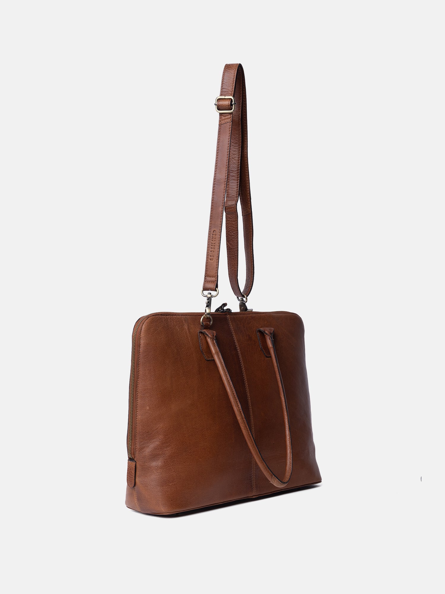 RE:DESIGNED Silje Big Schultertasche Walnut Rindsleder