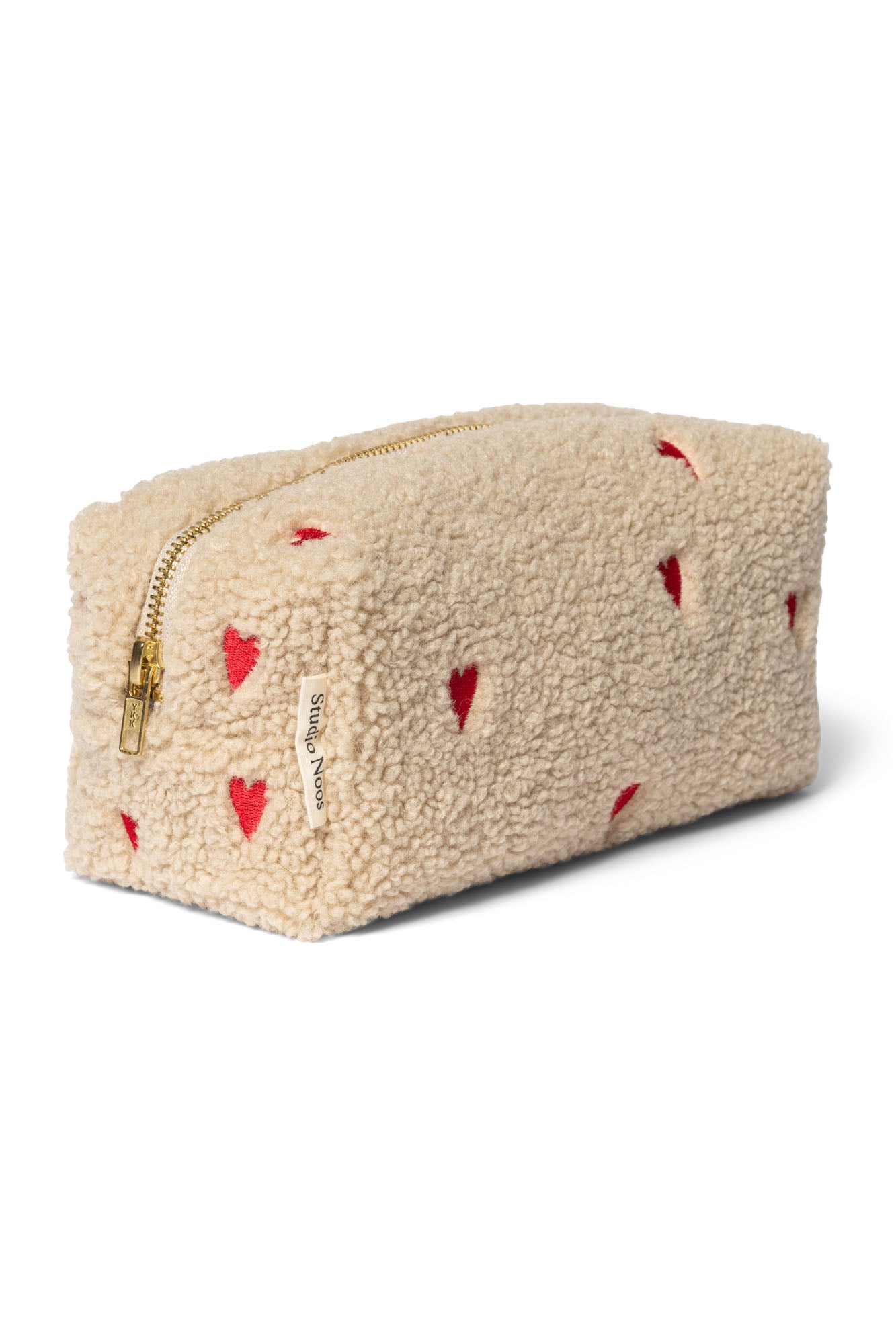 Studio Noos Teddy Pouch Ecru Hearts Täschchen