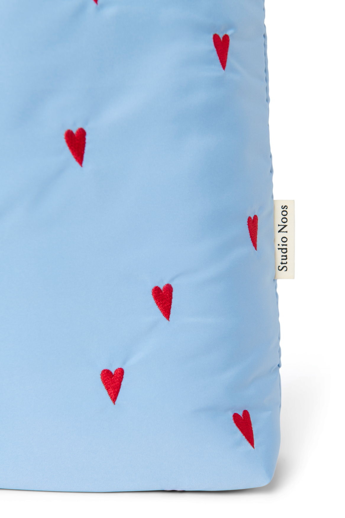 Studio Noos Puffy Mom Bag Shopper Light Blue Hearts