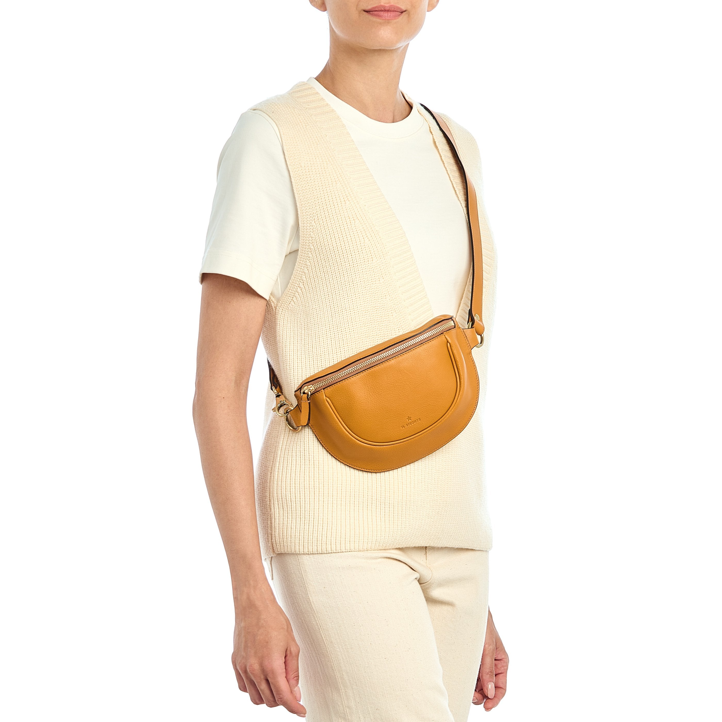 Il Bisonte Oliveta Gürteltasche Vollleder Gelb