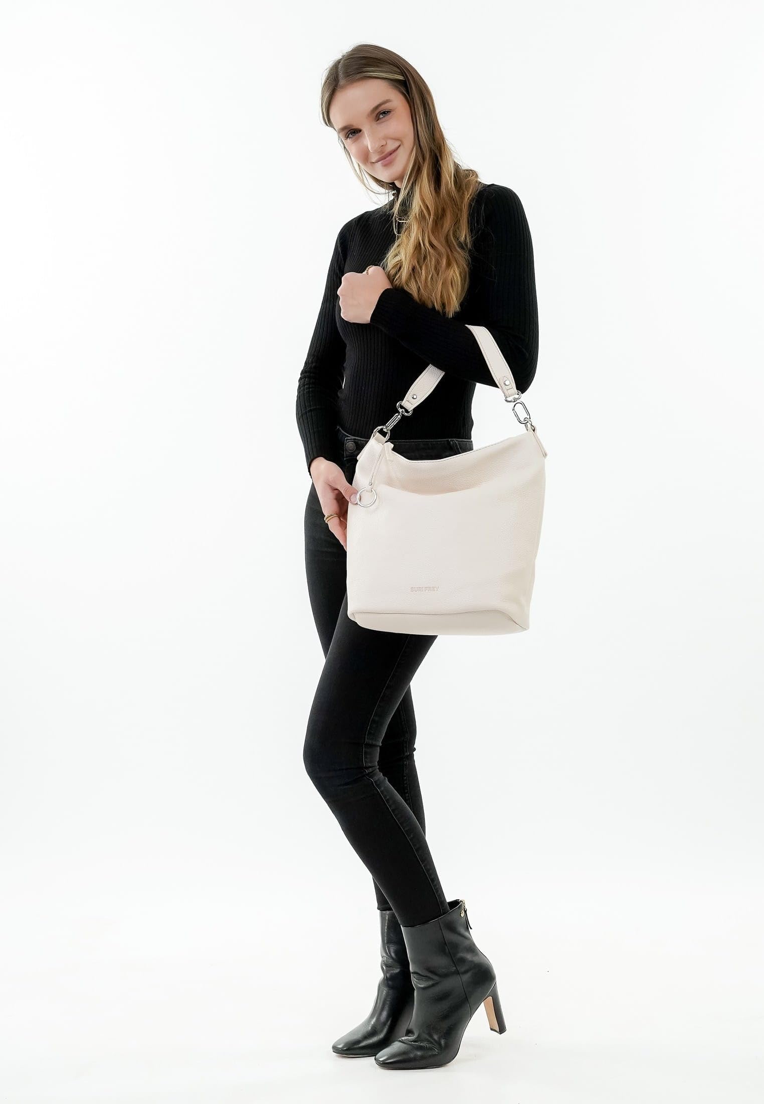 SURI FREY Debby 13603 Beutel Creme Leder-optik
