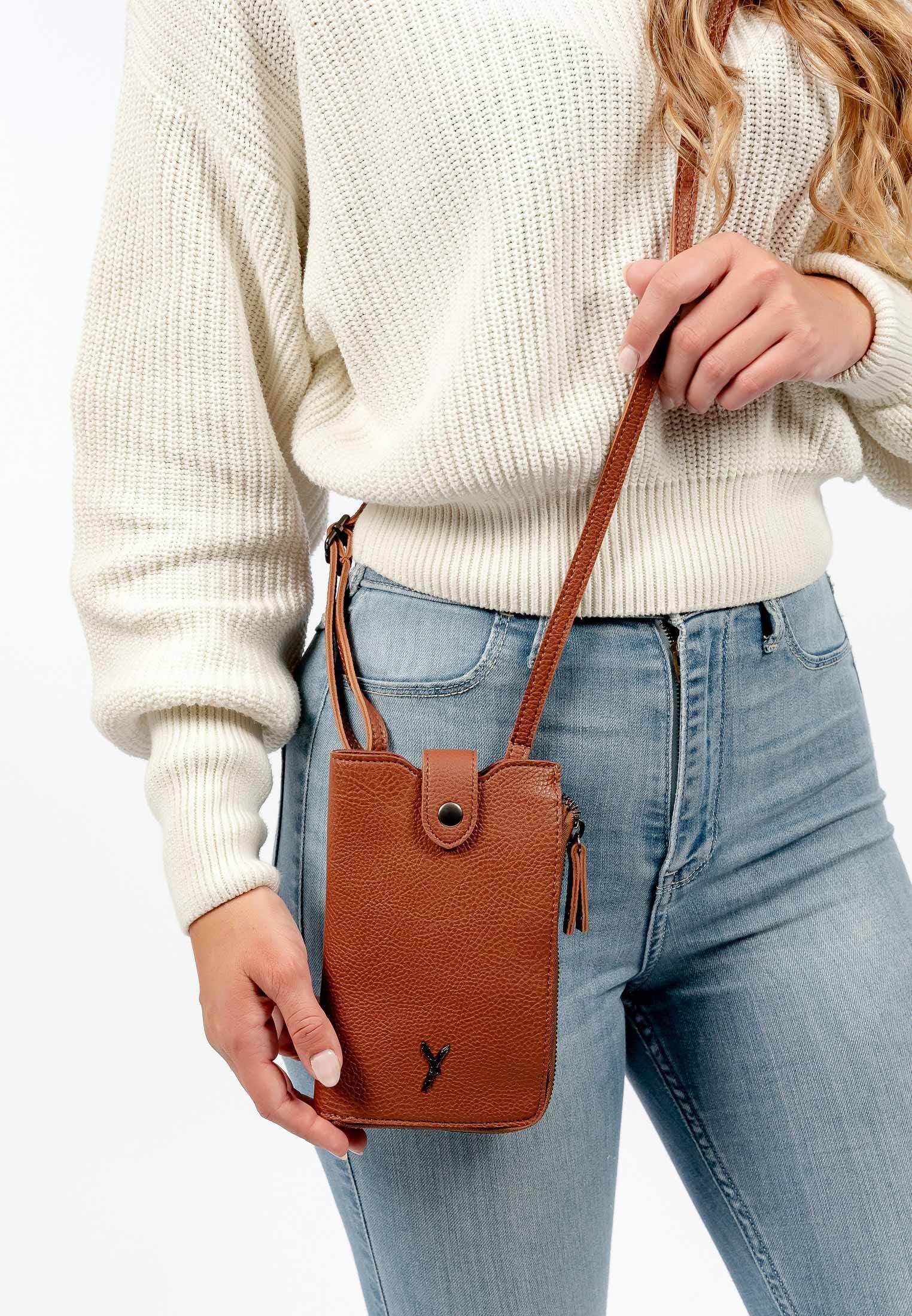 SURI FREY Gitty Smartphonebag Handytasche Darkcognac Polyester