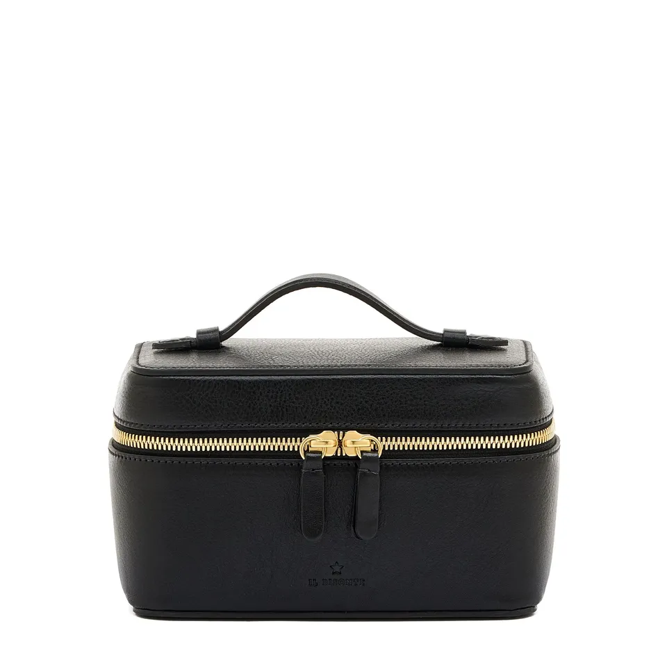 Il Bisonte Musa Kosmetiktasche Schwarz Leder