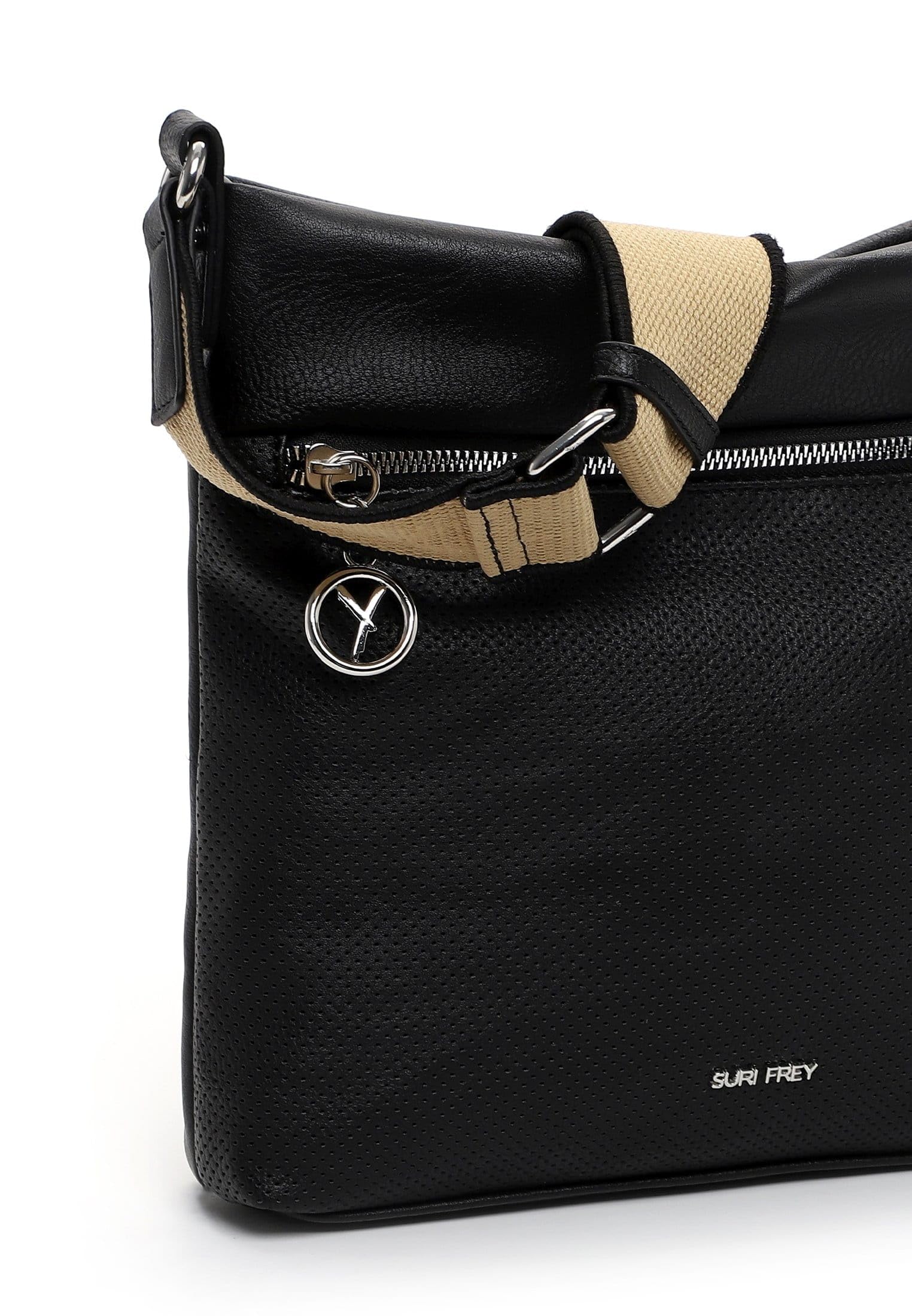 SURI FREY Patsy Crossover Bag Umhängetasche Schwarz Perforation
