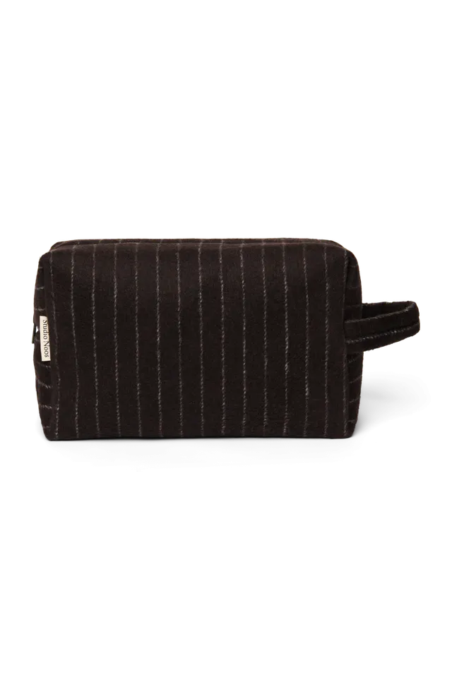 Studio Noos Flannel Chalkstripe Toiletry Bag Kulturbeutel Braun