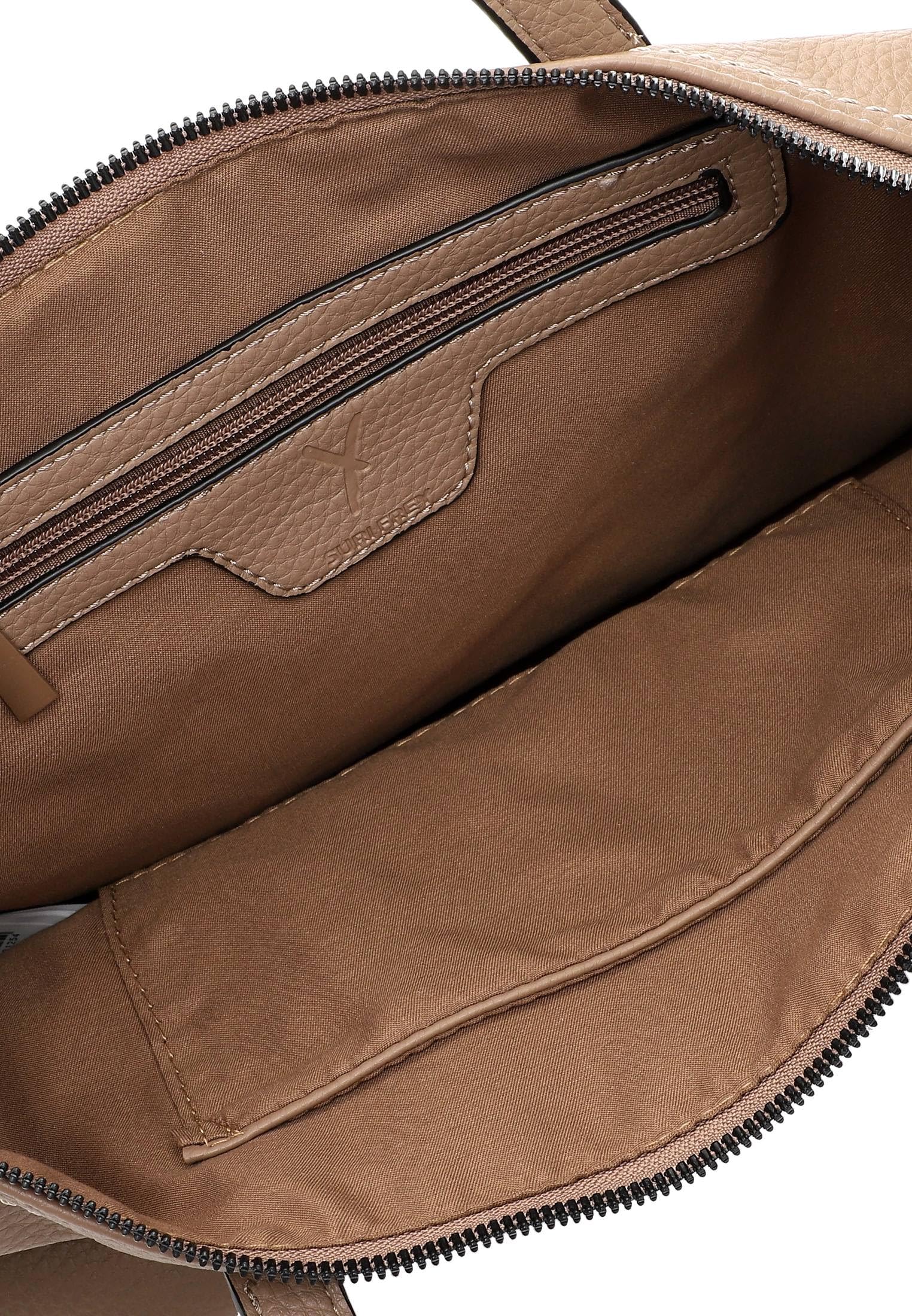 SURI FREY Henny City Shopper M Shopper Taupe Riemen