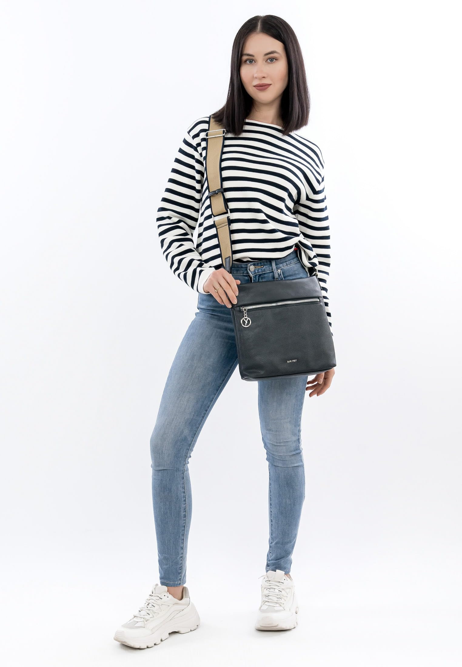 SURI FREY Patsy Crossover Bag Umhängetasche Blue Perforation