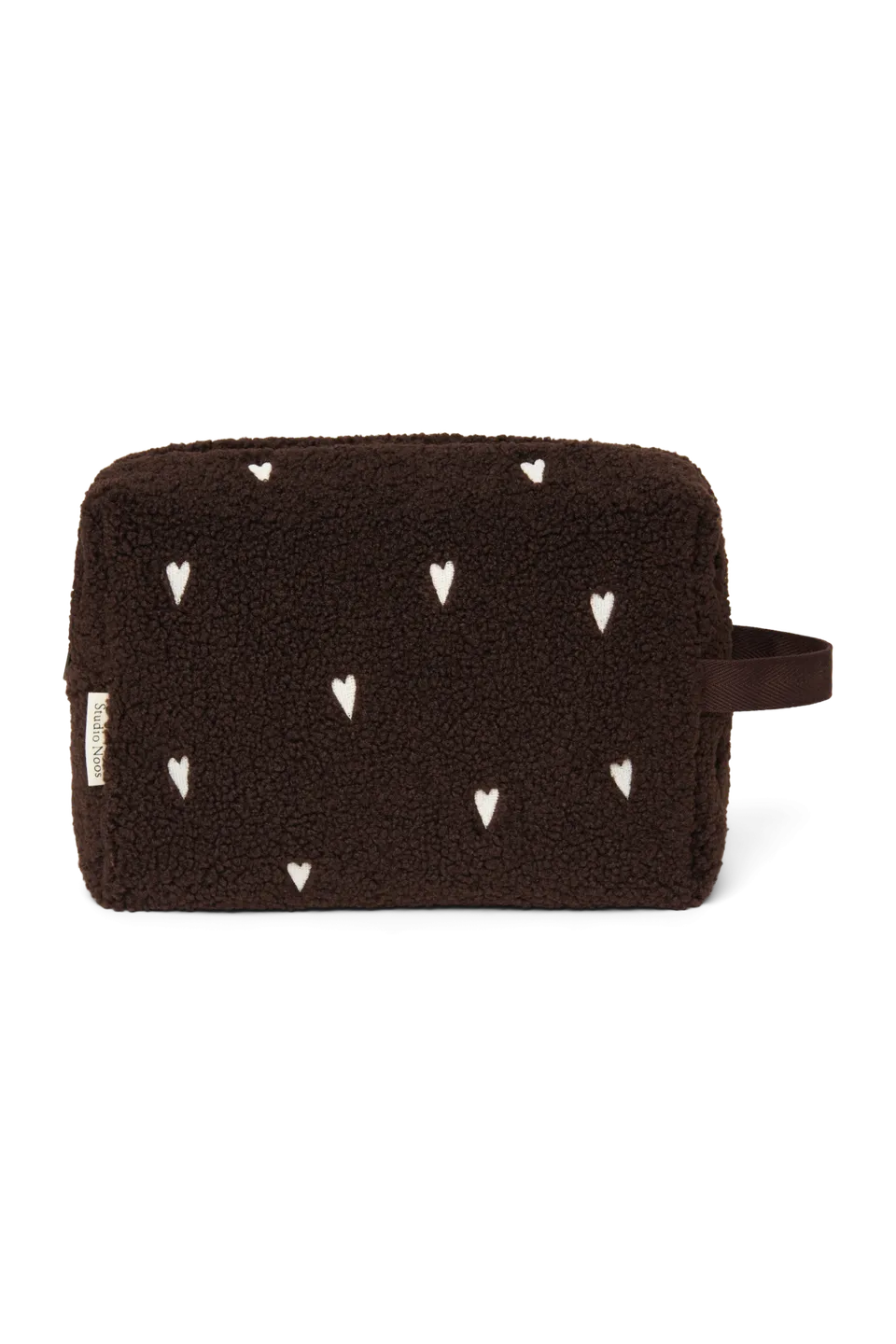 Studio Noos Teddy Kulturbeutel Chocolate Hearts Braun