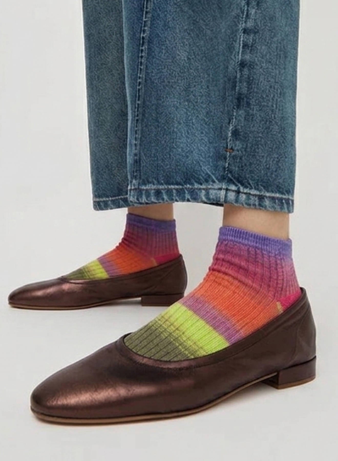 Maria la Rosa Sneakersocken Orange Baumwolle