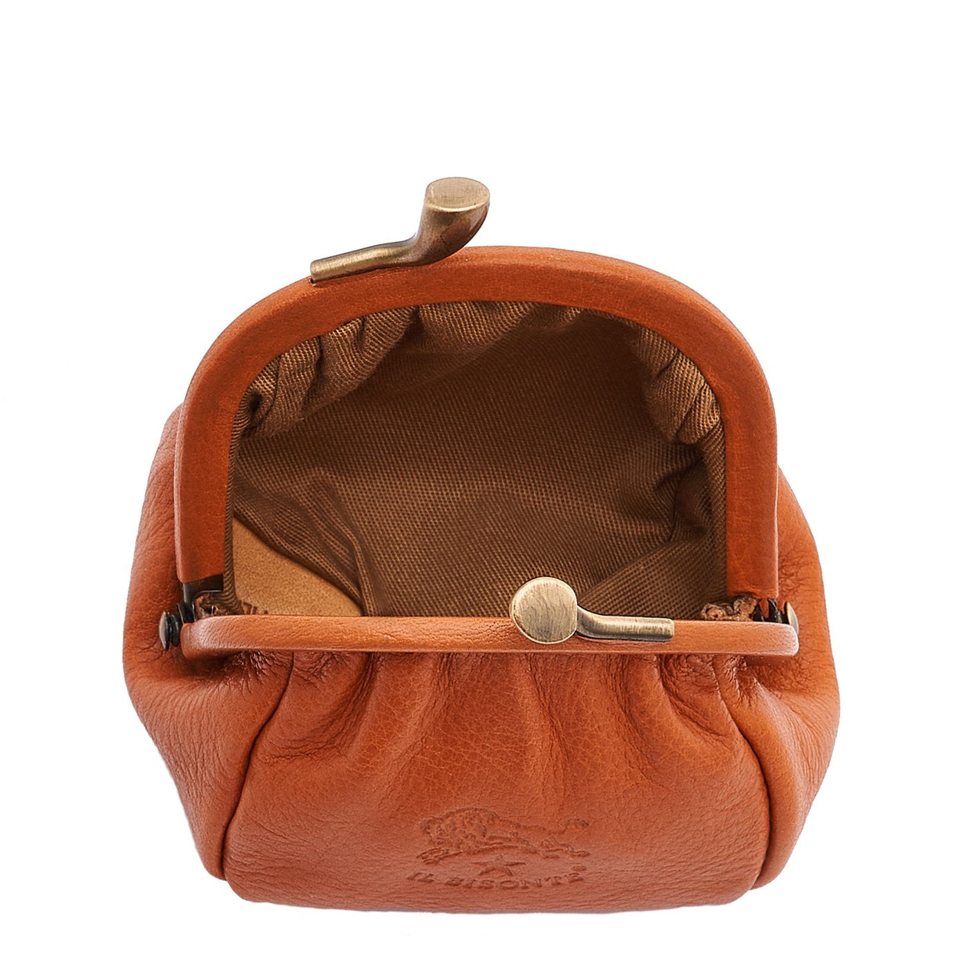 Il Bisonte Münzbeutel Caramello Vollleder Retro