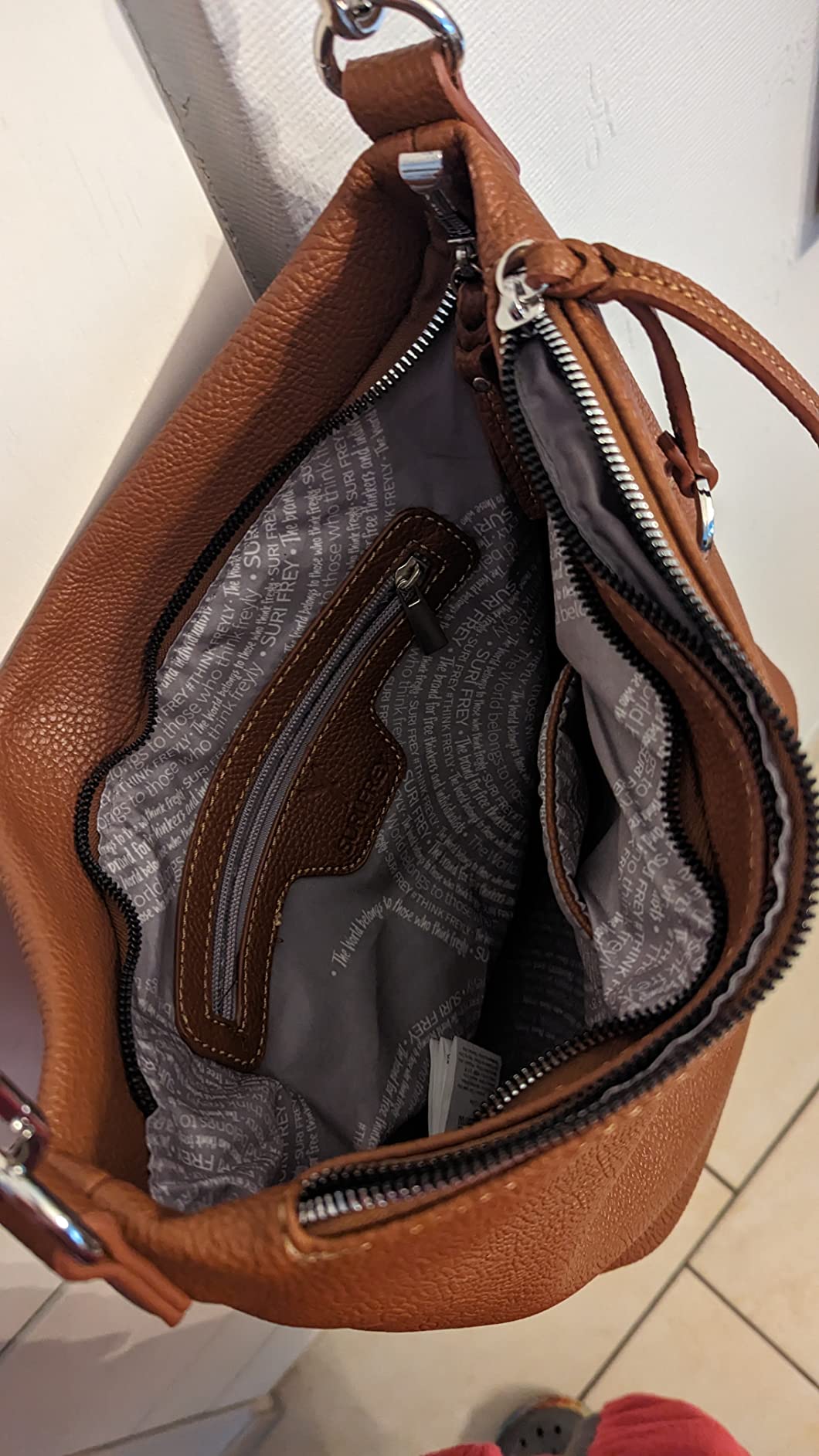SURI FREY Debby 13603 Beutel Creme Leder-optik