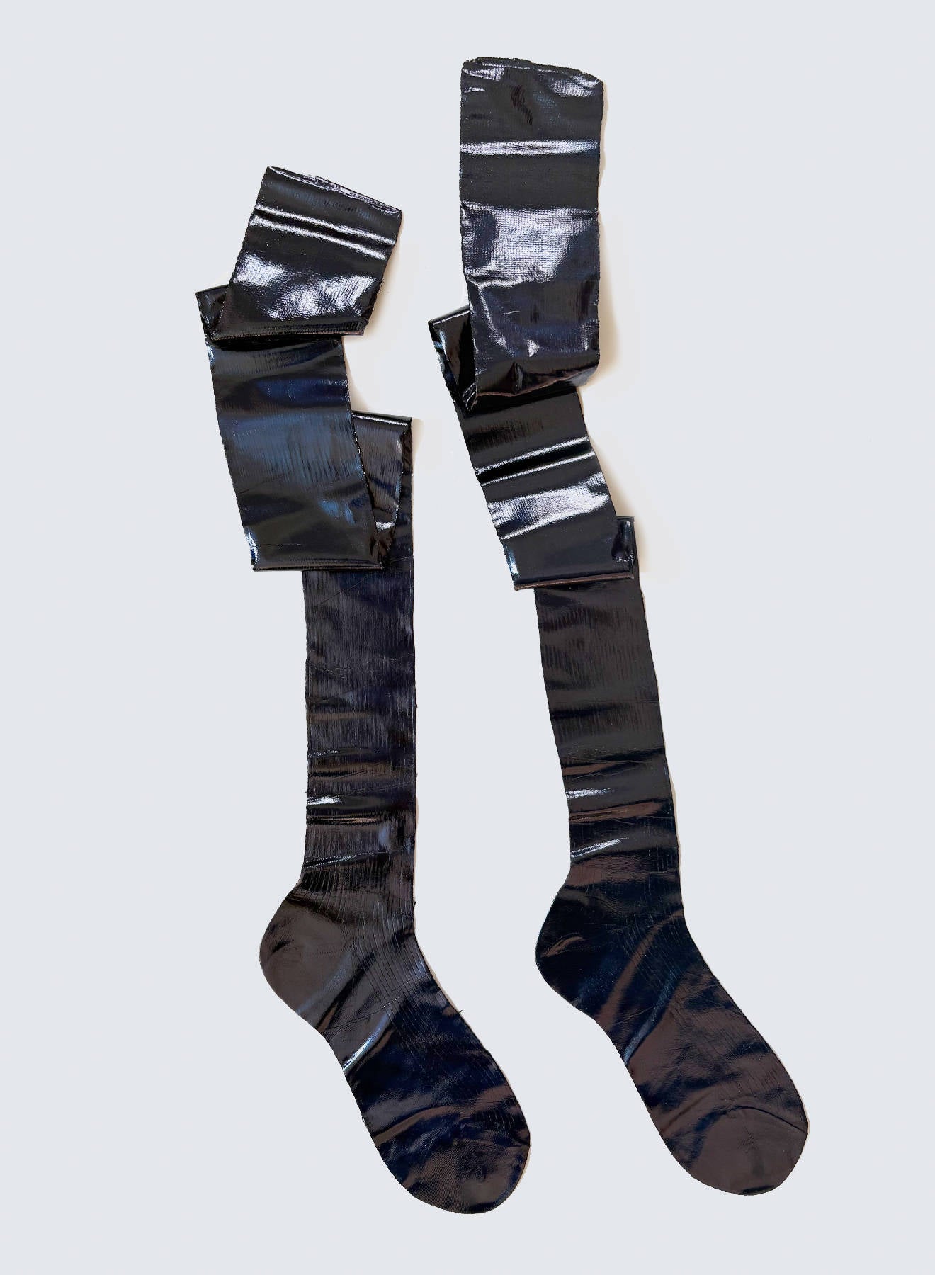 Maria la Rosa Overknee Socken Silver Seide Damen