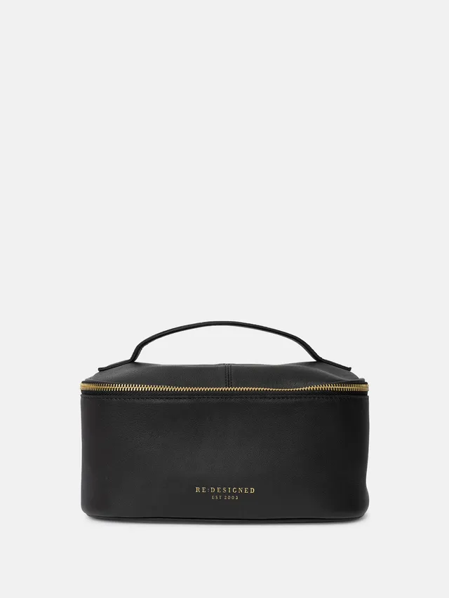 RE:DESIGNED Helga Big Kulturtasche Schwarz Vollleder