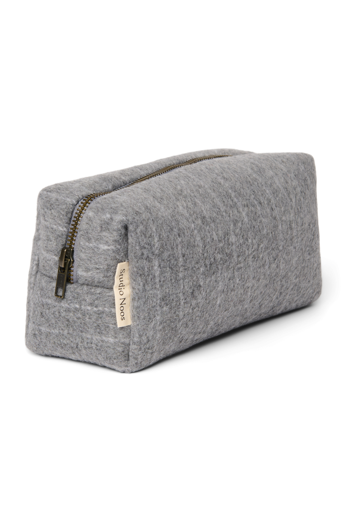 Studio Noos Flannel Chalkstripe Pouch Täschchen Hellgrau gestreift