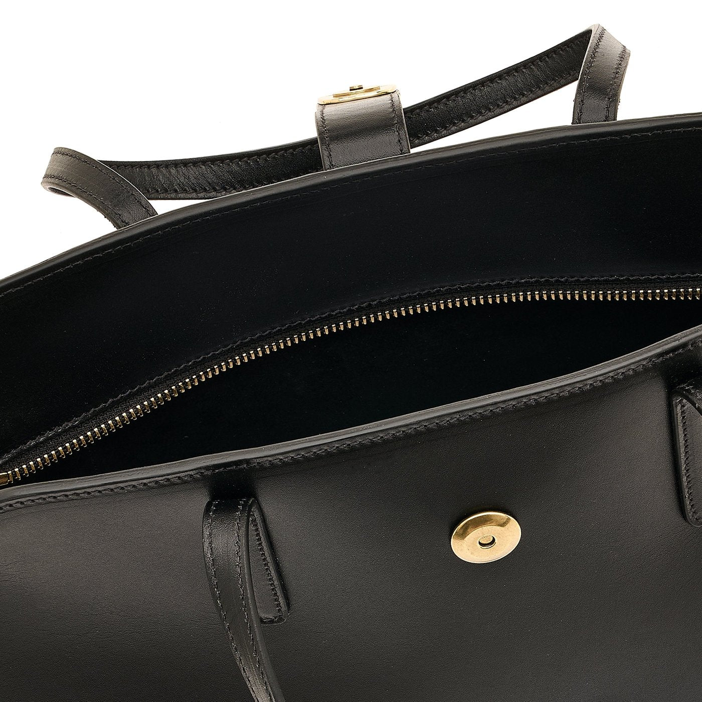 Il Bisonte Atelier Handtasche Schwarz Vollleder