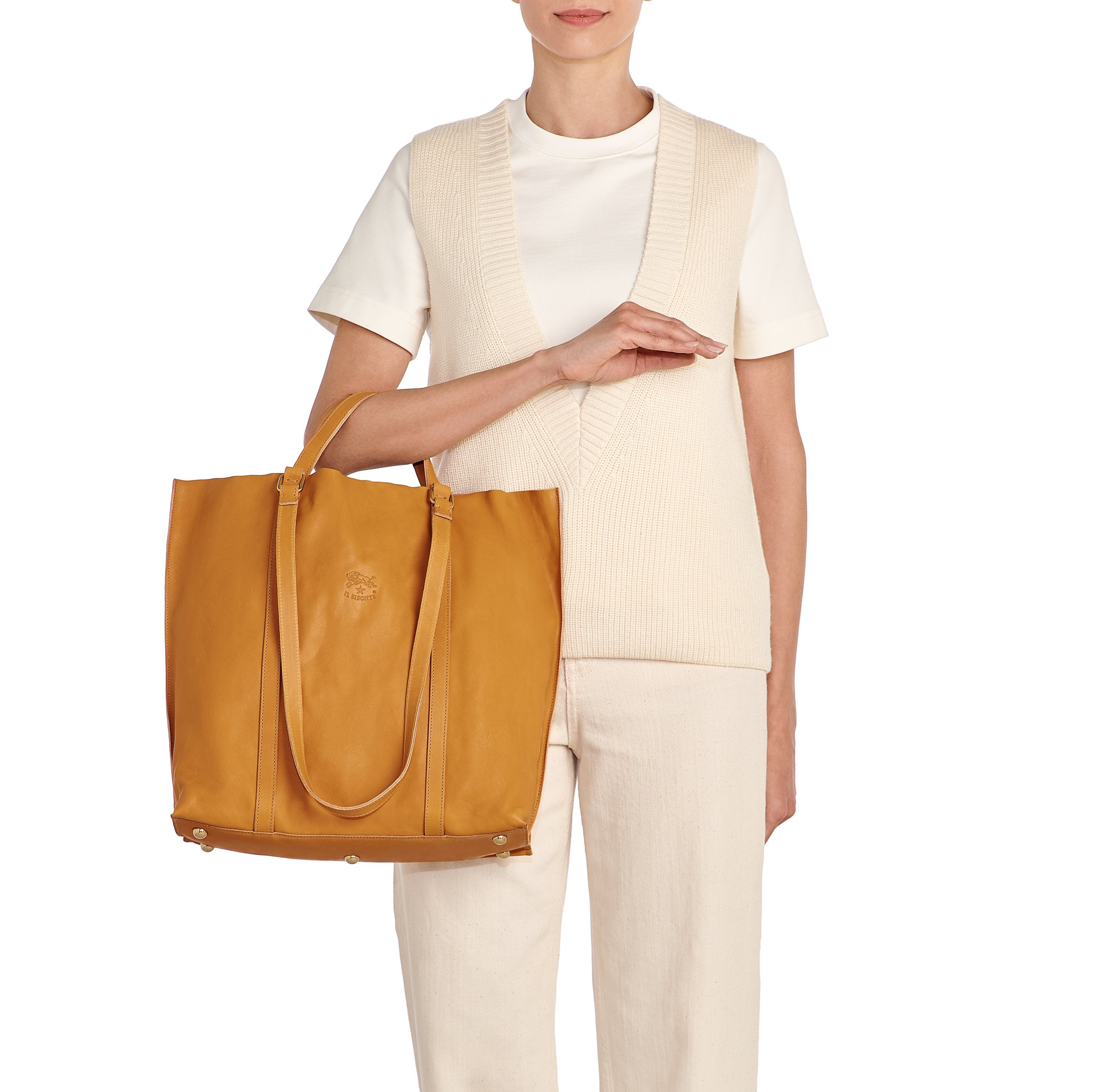 Il Bisonte Handtasche natur Vollleder vegetabil gegerbt