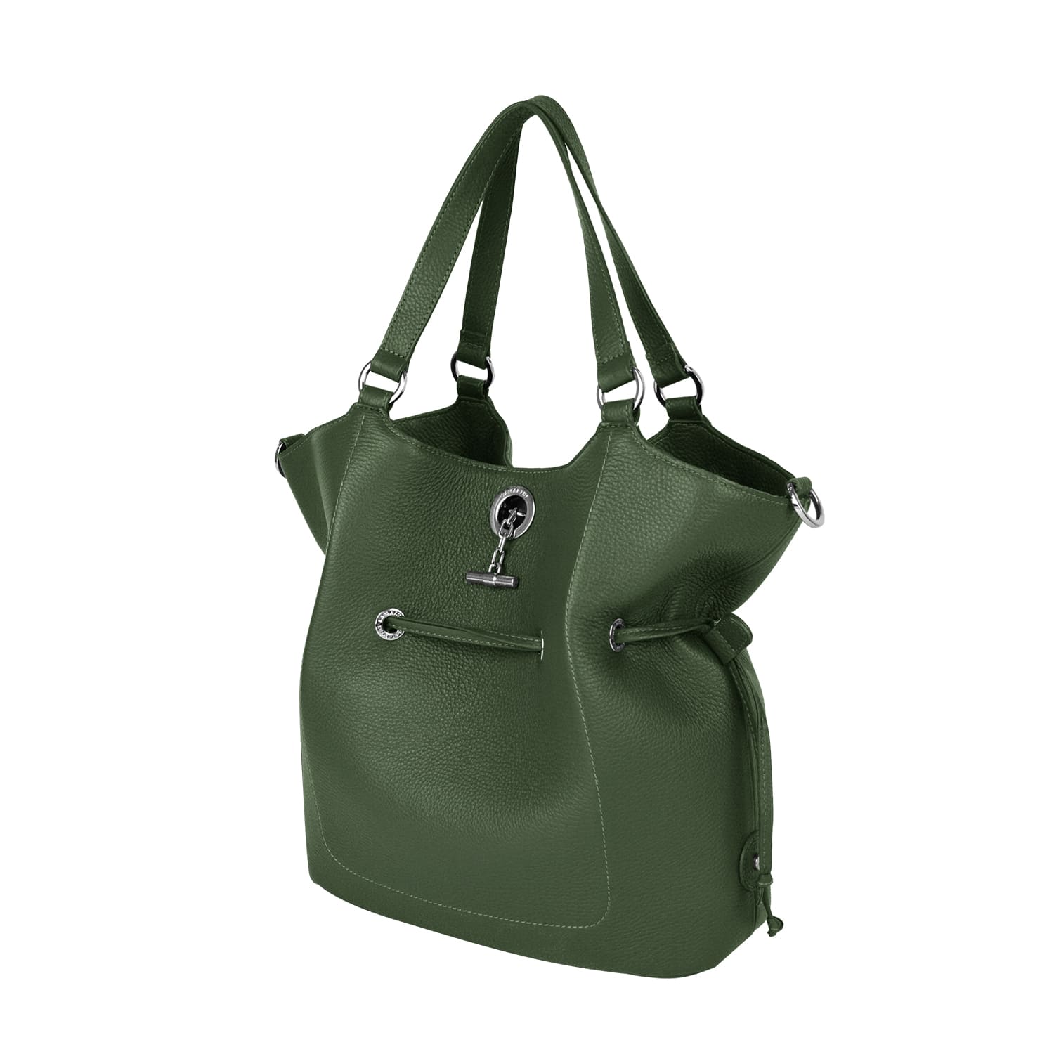 Lamarthe Paris Schultertasche M Vollleder Khaki Grün