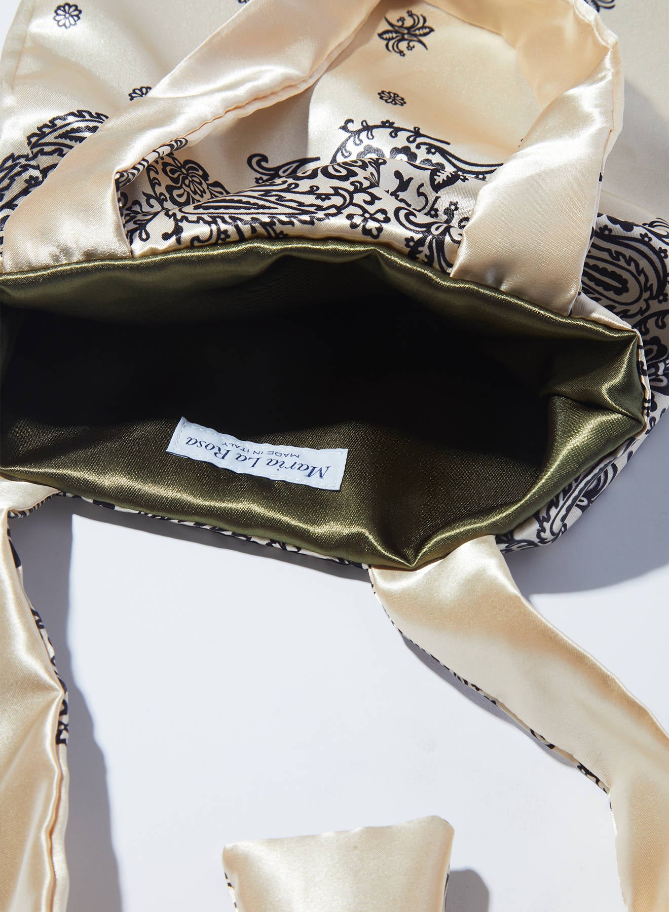 Maria la Rosa Bandana Couture Tote Platin Satin