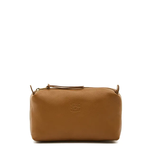 Il Bisonte Beautycase Rindsleder Gianduia