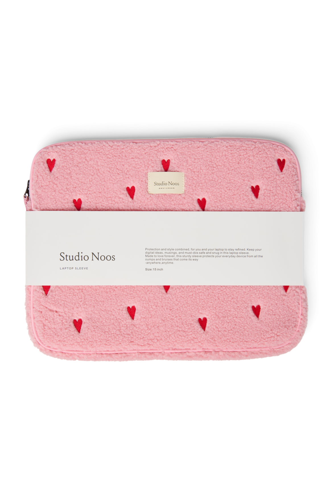 Studio Noos Teddy Laptoptasche 15 Zoll Light Pink Hearts