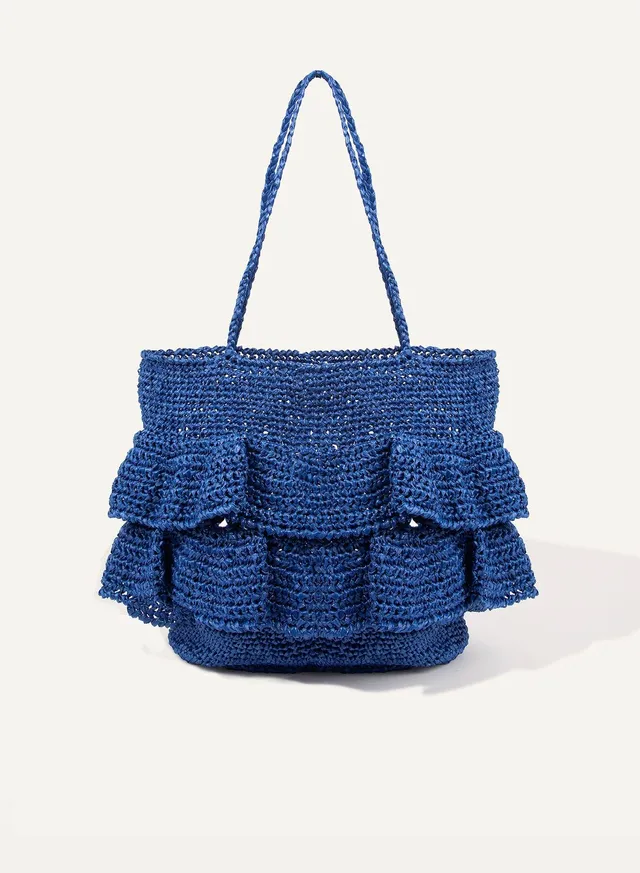 Maria la Rosa Blow SH013 Umhängetasche Blau Raffia