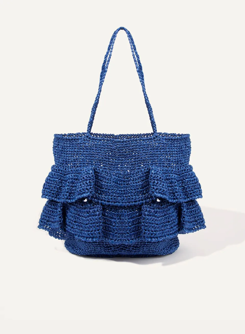 Maria la Rosa Blow SH013 Umhängetasche Blau Raffia