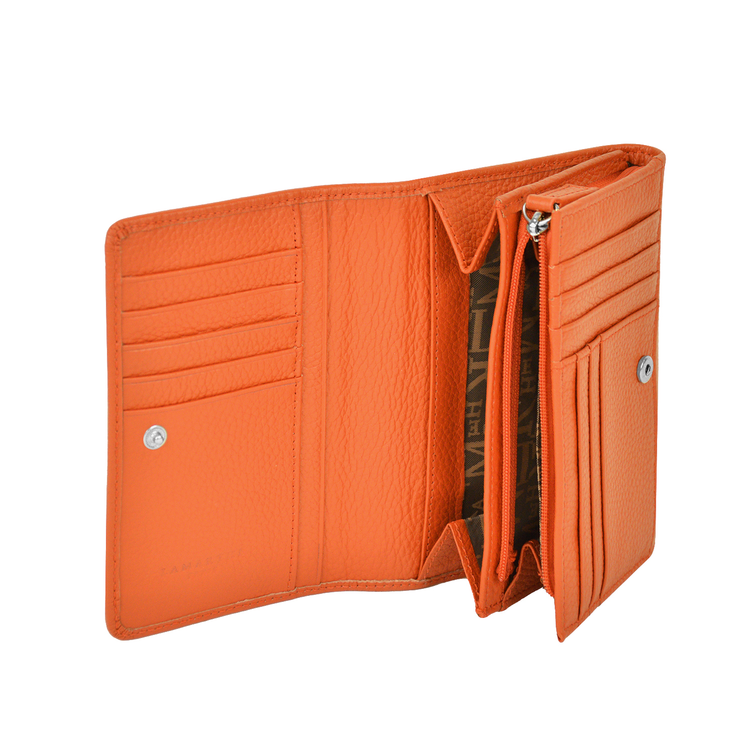 Lamarthe Paris Geldbörse Orange Spaltleder