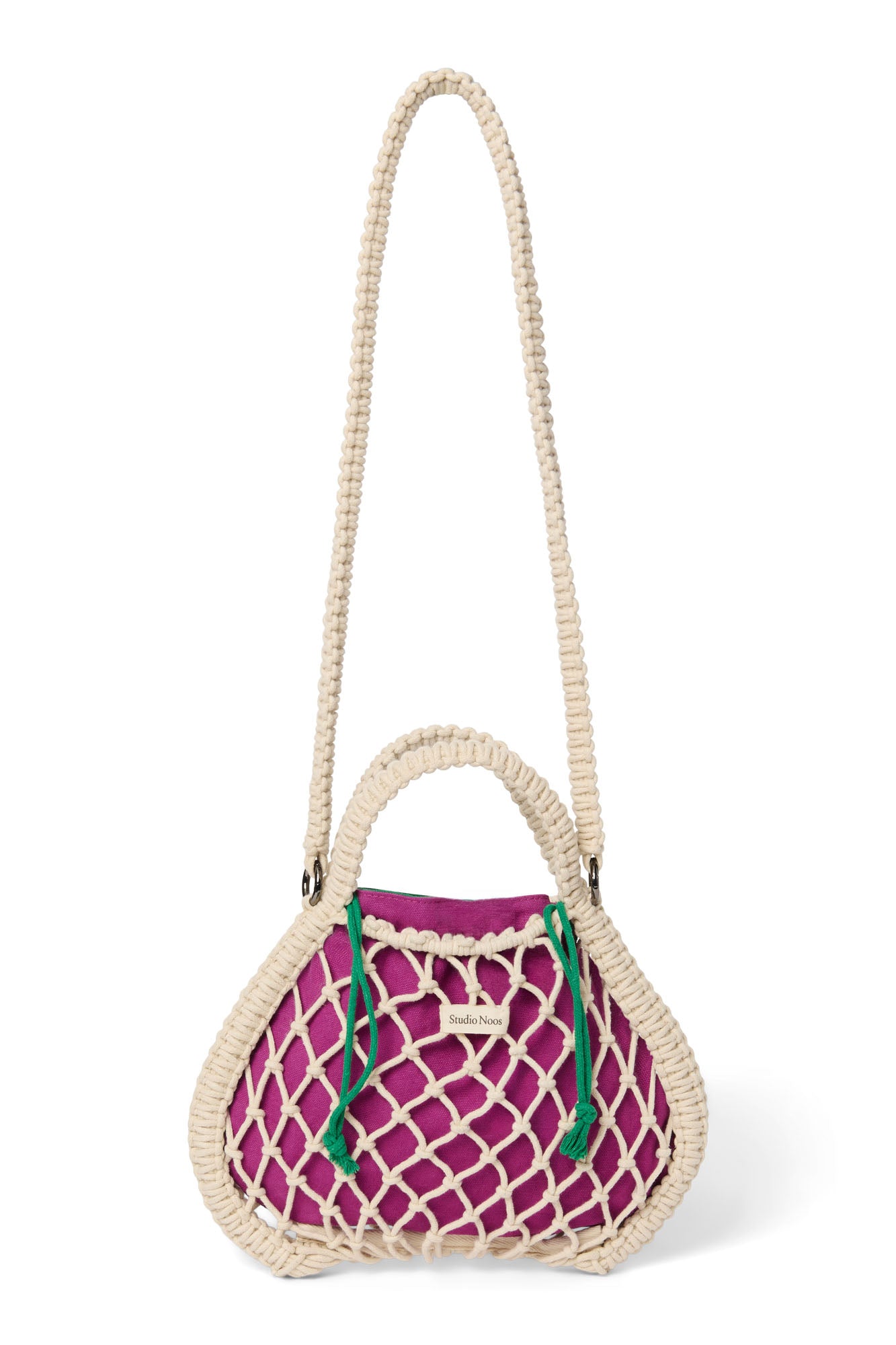 Studio Noos Macrame Mini Handtasche Beige Wende-Inlay