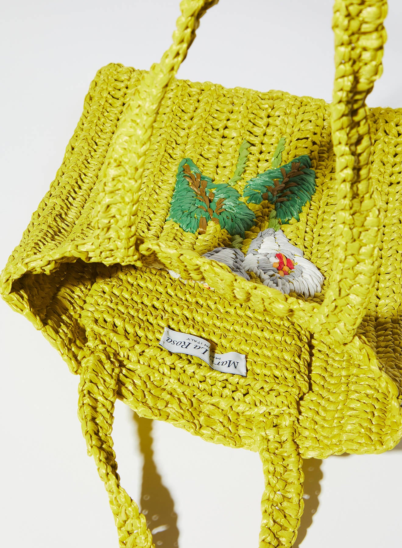 Maria la Rosa Calla Crochet Bag Tote Tasche Lime