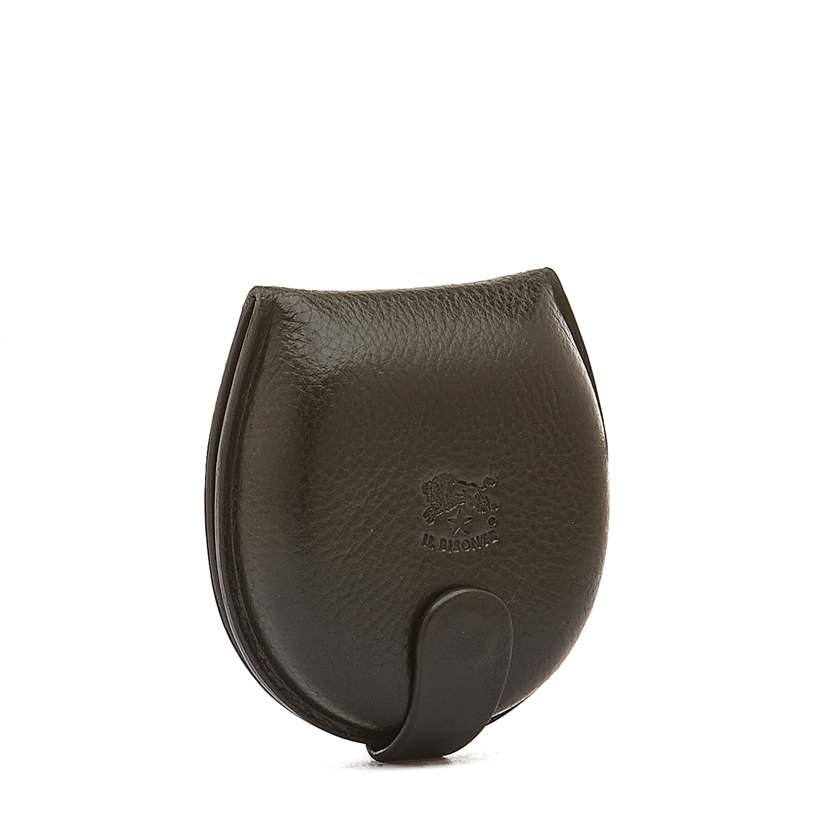 Il Bisonte Münzbeutel Herren schwarz Vacchetta-Leder