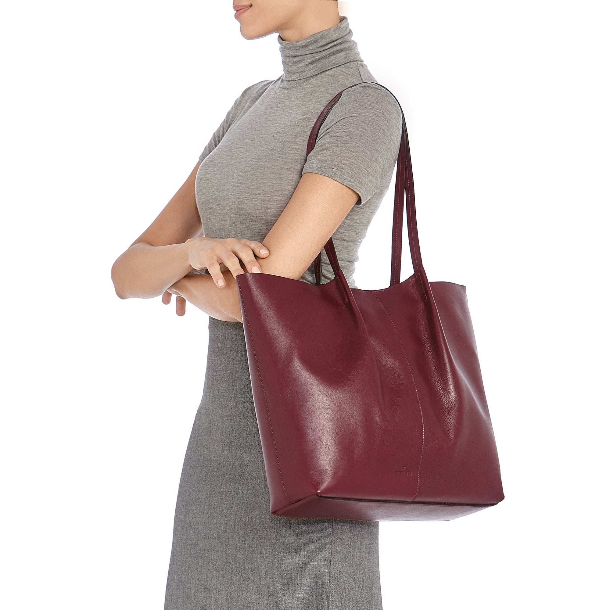 Il Bisonte Nina Shopper Amarena Vollleder