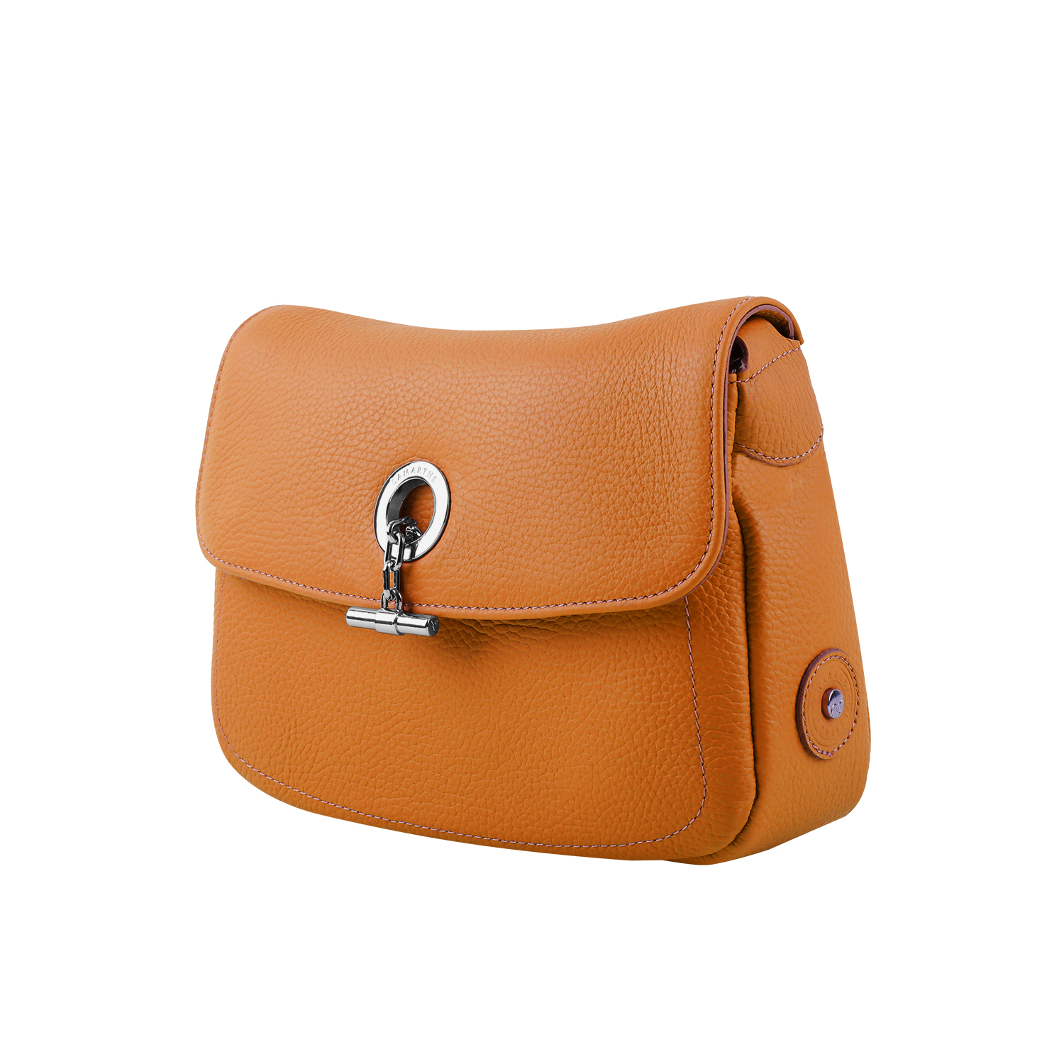 Lamarthe Paris Umhängetasche Orange Vollleder