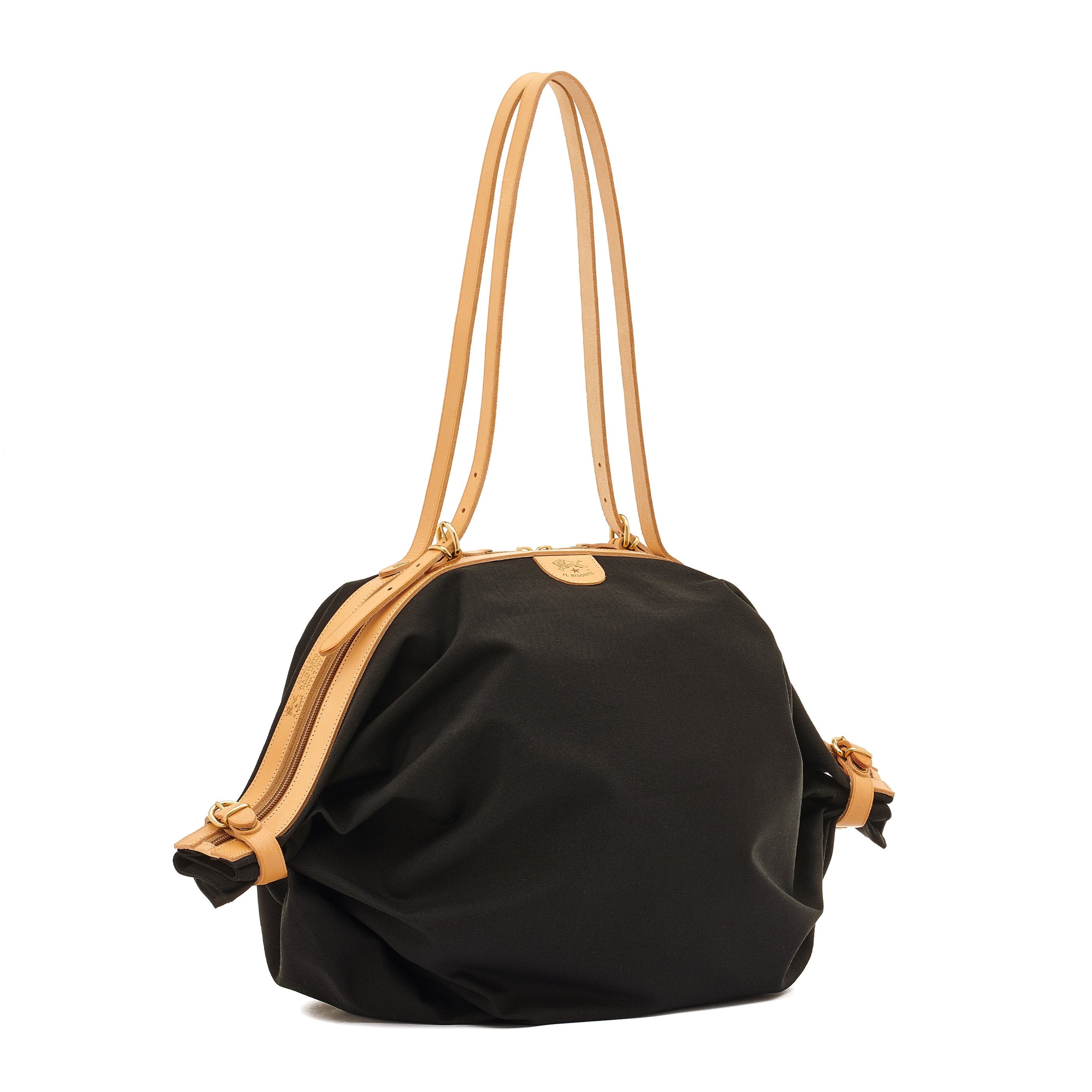 Il Bisonte Caramella Schultertasche Schwarz Vollleder