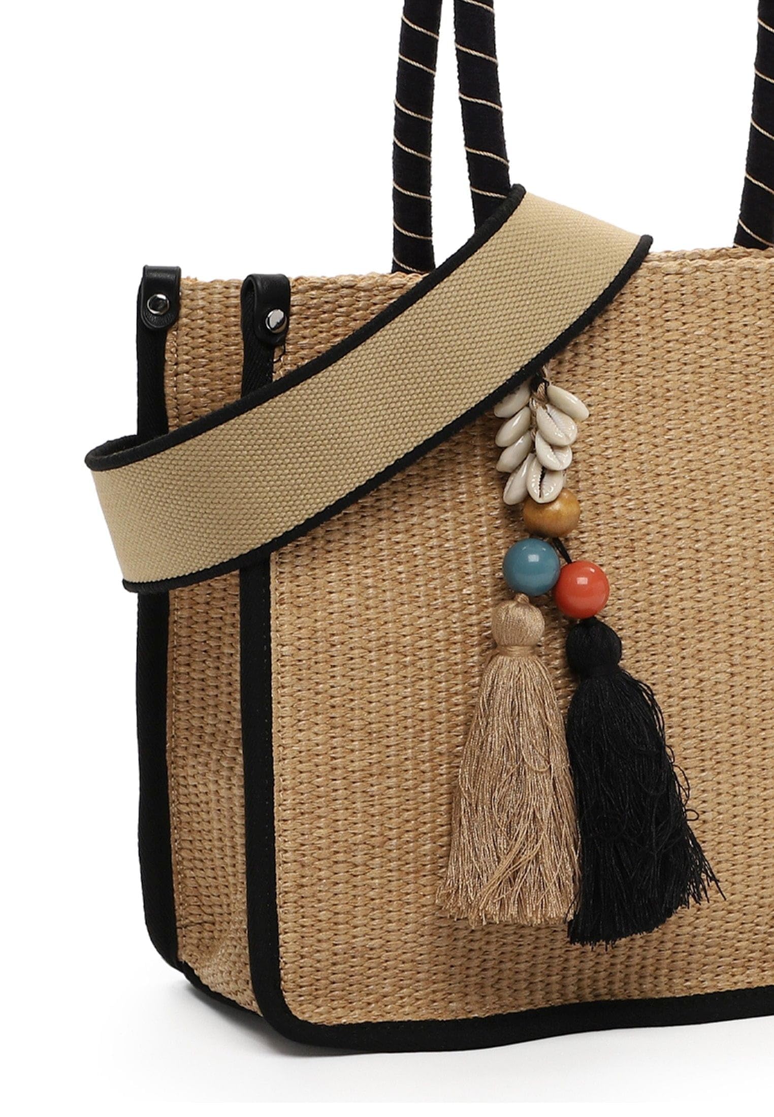SURI FREY Kirsty Cityshopper M Schultertasche Schwarz-Kombi Bastoptik