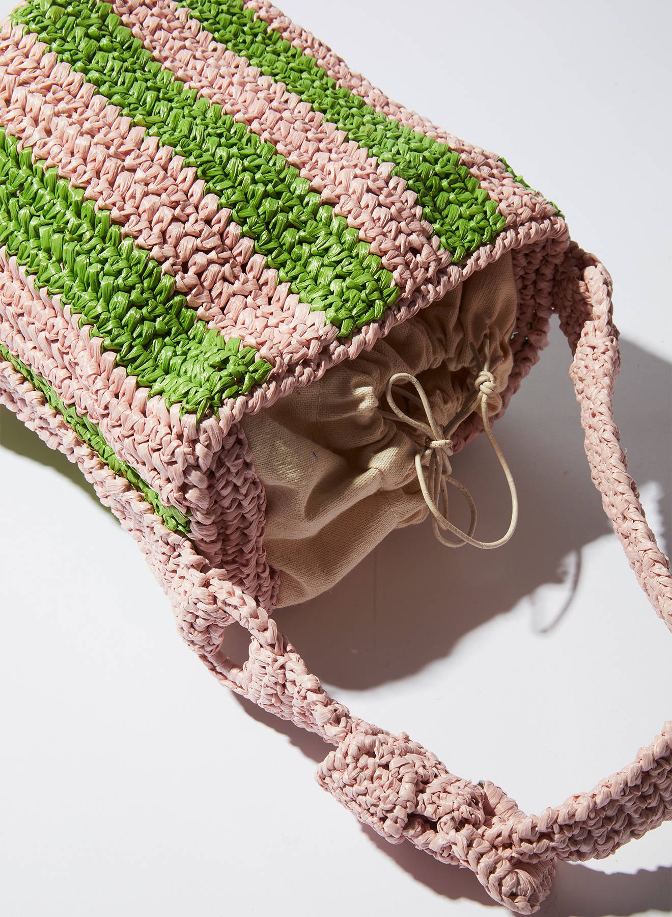 Maria la Rosa Cheyenne Mini Bucket Handtasche Gelb Raffia