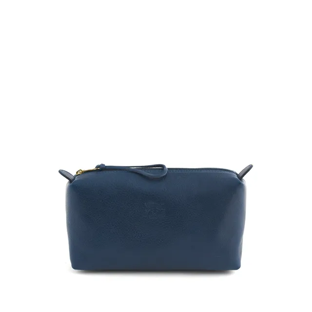 Il Bisonte Beauty-Case Leder Blau