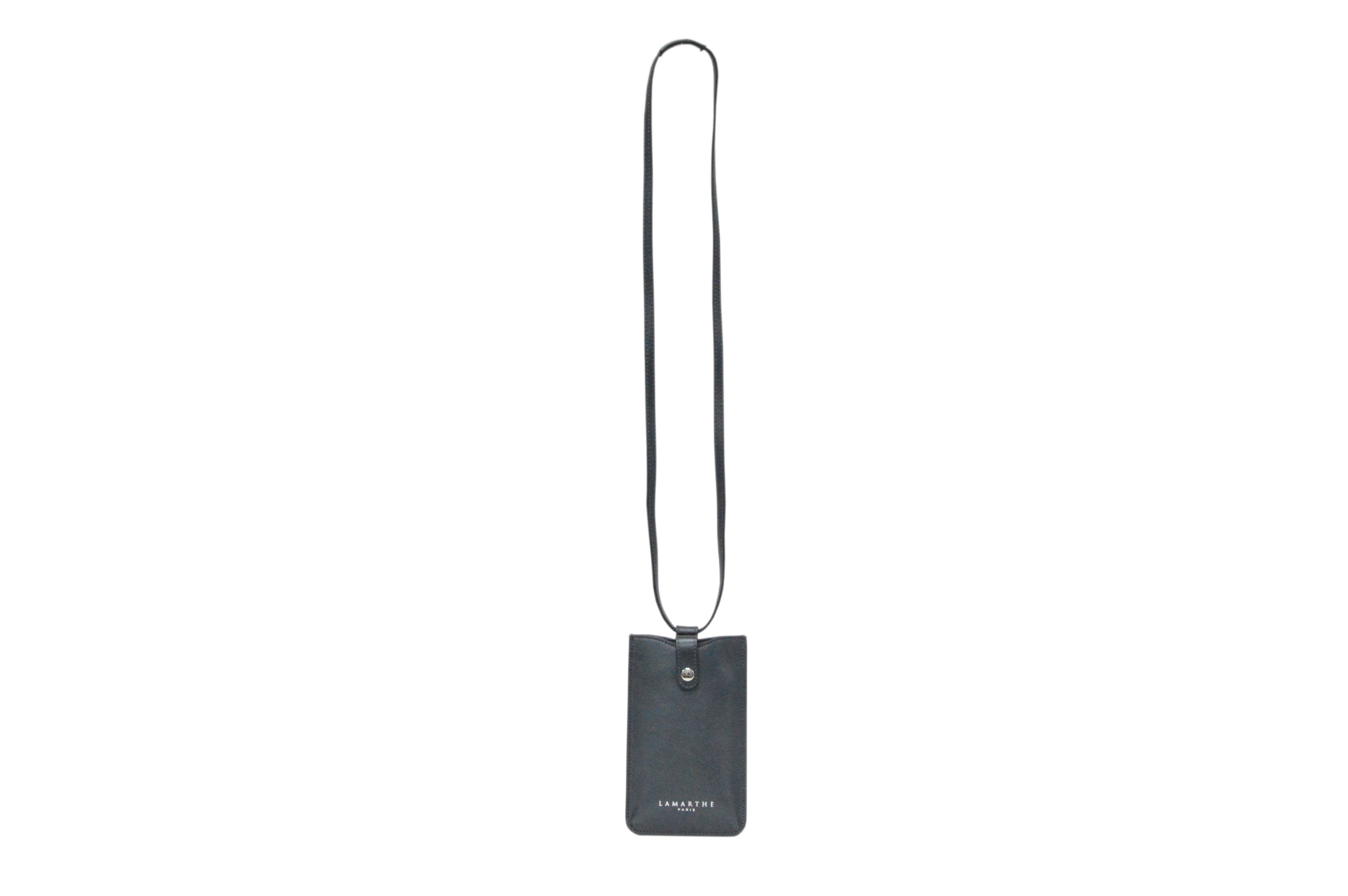 Lamarthe Ambre Handytasche Schwarz-Irisee Rindsleder