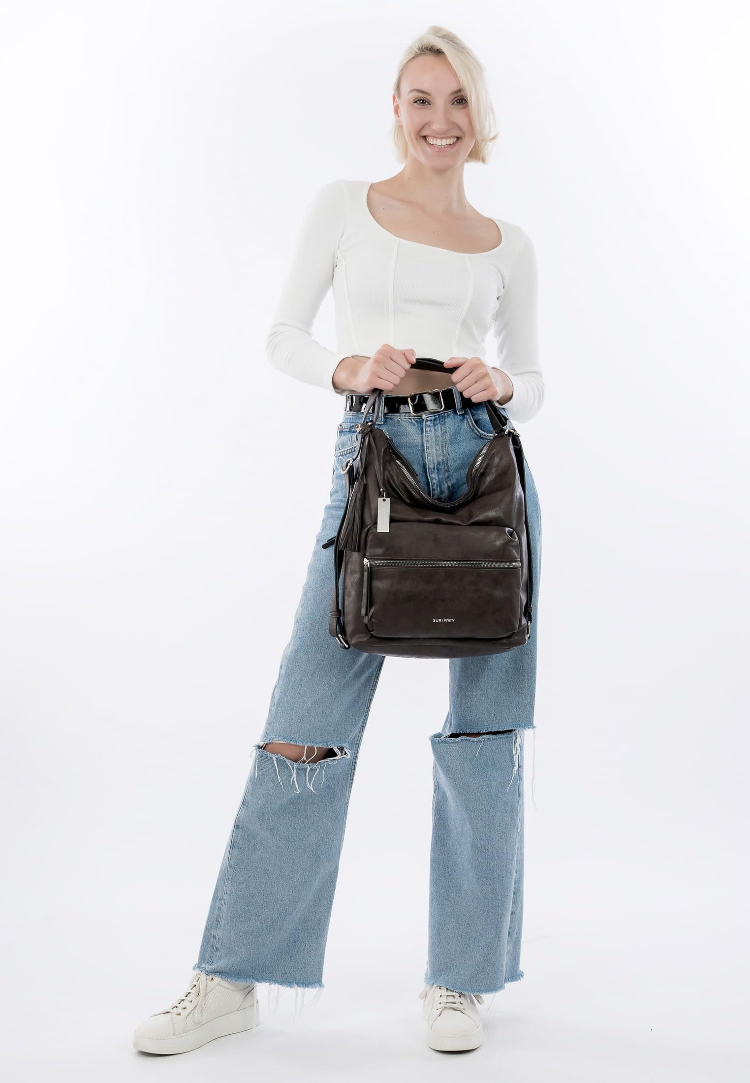 SURI FREY Carly Shoulderbag Rucksack Brown 2in1