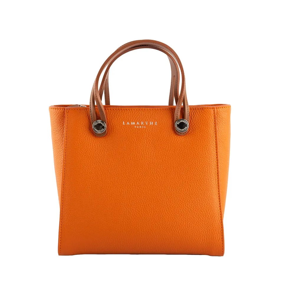 Lamarthe Fidèle Handtasche Orange 25x23x12 Vollleder