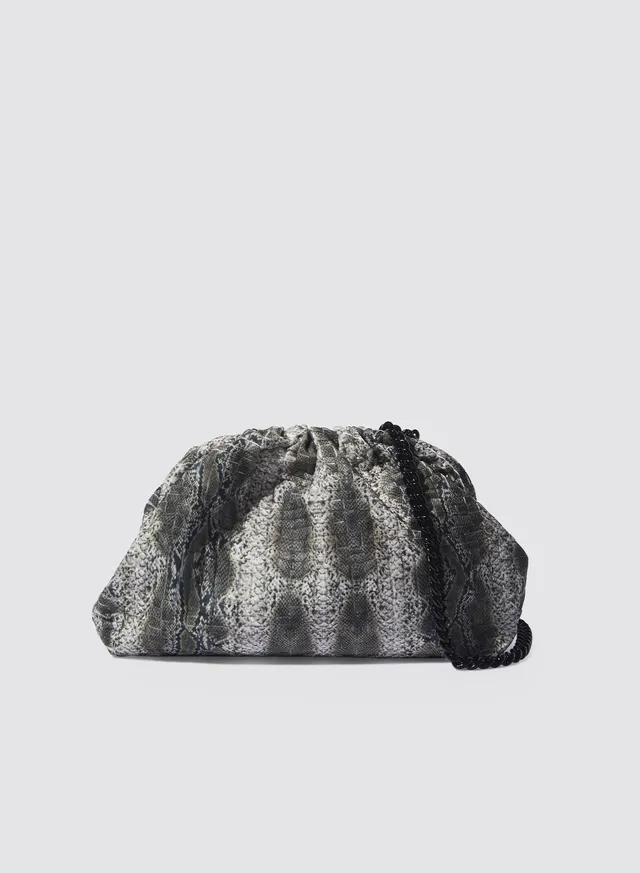 Maria la Rosa Savage Game Bag Clutch Grey Python