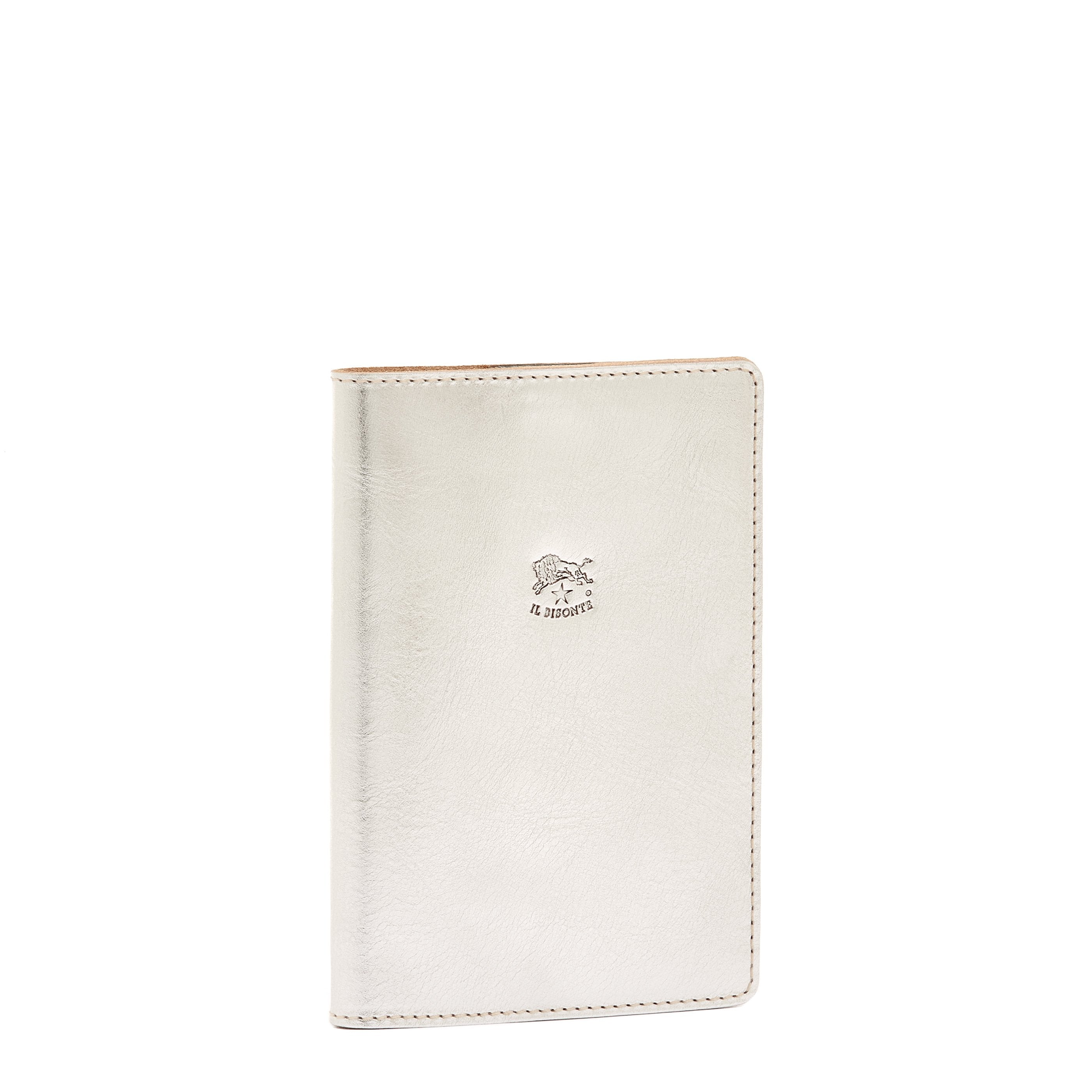 Il Bisonte Reisepasshülle Leder silber metallic